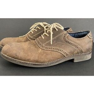 GH Bass & Co Mens Size 8M Lyle Leather Oxford Shoes Matte Brown Stitching Size 8